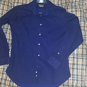 Zara mens navy blue shirt tailored fit